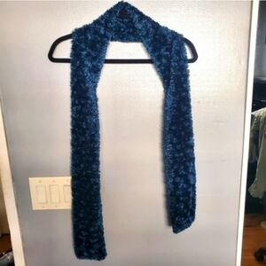 Blue Faux Fur Scarf